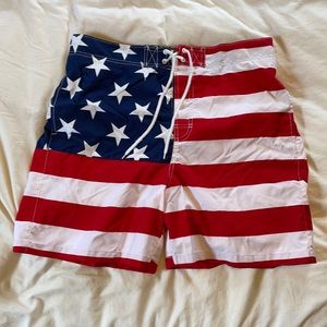 American Flag Swim Trunks